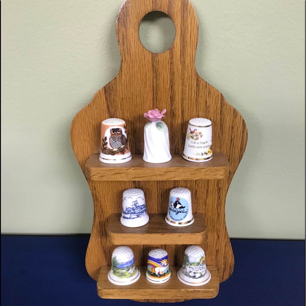 OAK Thimble Hanger w’ 8 THIMBLES